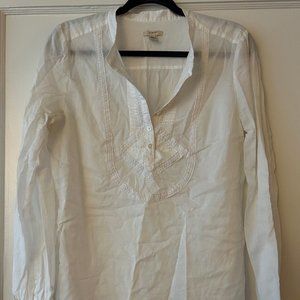 Vintage J-Crew Collarless Blouse - Women's Size 10